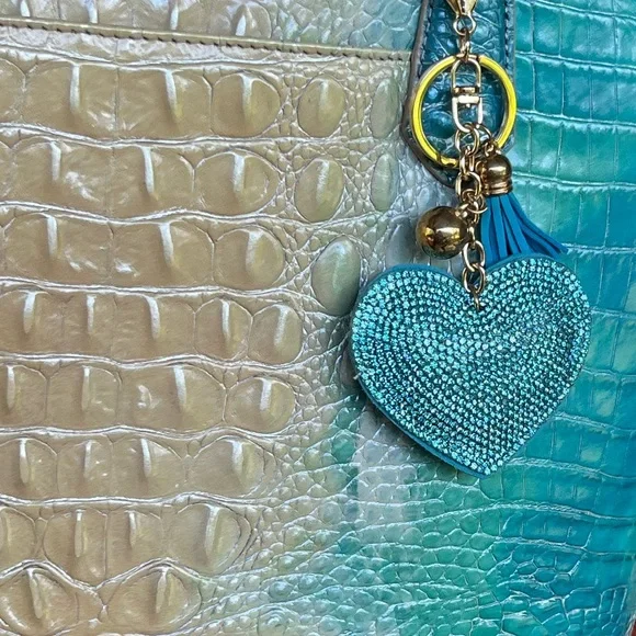 Brahmin Teal to Cream Ombre Croc-Embossed Tote with Dust bag and incert - Picture 12 of 16